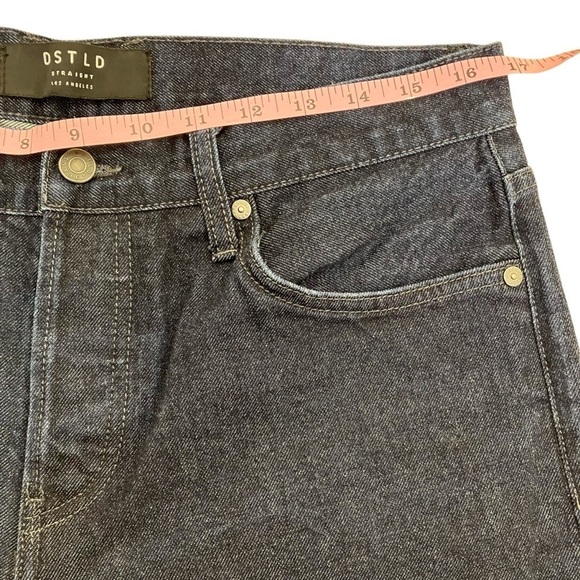 DSTLD Straight Fit Jeans Solid Dark Wash Grey Stitch Streetwear Casual Sz 32x30 - Picture 14 of 15